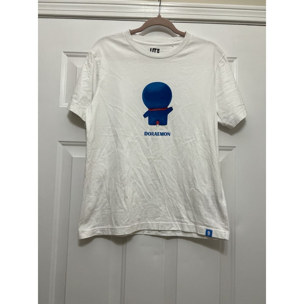 Uniqlo X UT X Doraemon Tee Size Medium White Blue Anime Tshirt